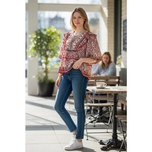 Calypso St. Barth Floral Quilted Boho Top XL NWT